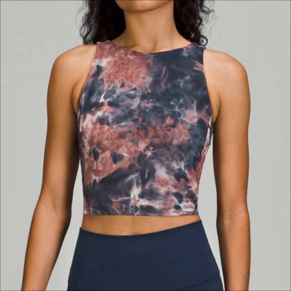 LULULEMON Align High-Neck Nulu Tank Diamond Dye Seashell Smoky Topaz Grey Size 4